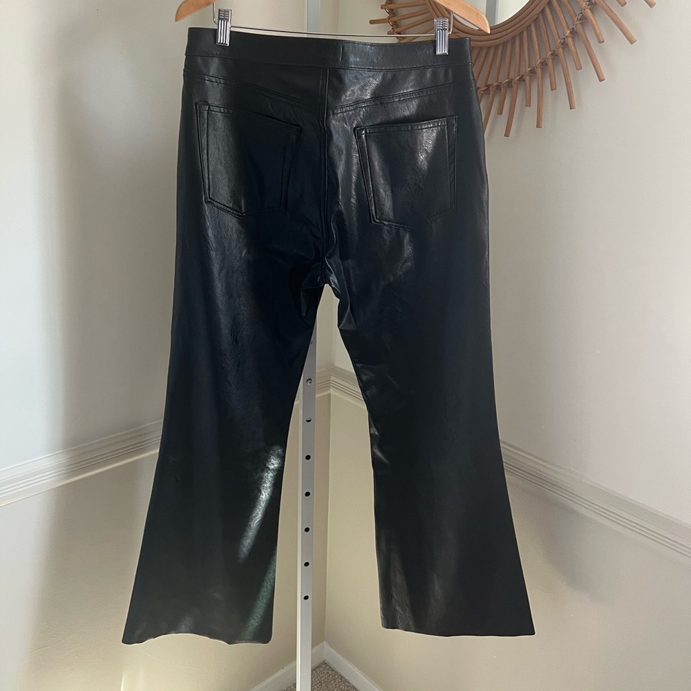 Anthropologie ASKK NY Black Geek Vegan Faux Leather Pants NWT Size 31 - Picture 2 of 7